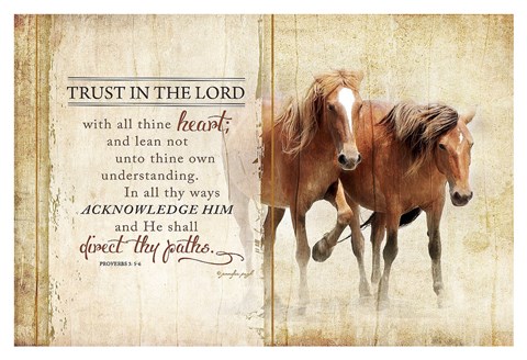 Framed Trust in the Lord (Horses) Print