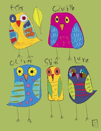 Framed Owls 3 Print