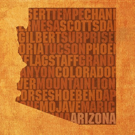 Framed Arizona State Words Print