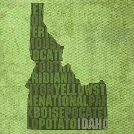 Framed Idaho State Words Print