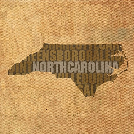 Framed North Carolina State Words Print