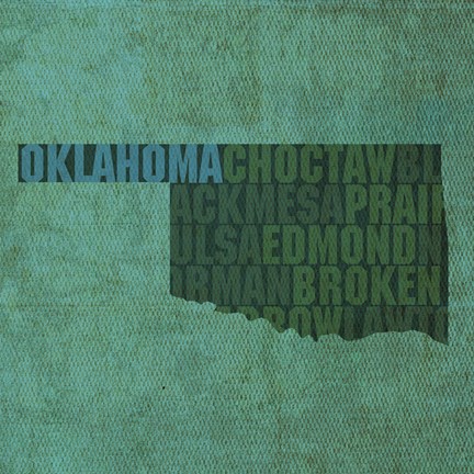 Framed Oklahoma State Words Print