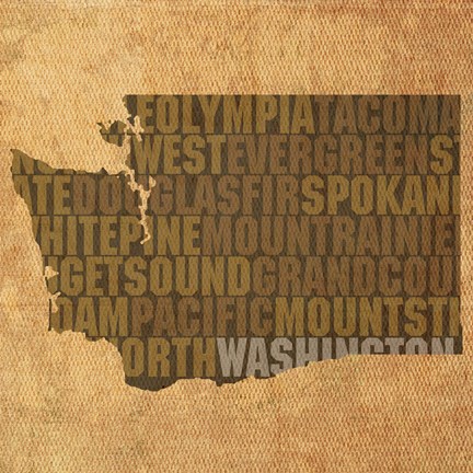 Framed Washington State Words Print