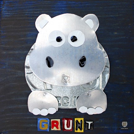 Framed Grunt The Hippo Print