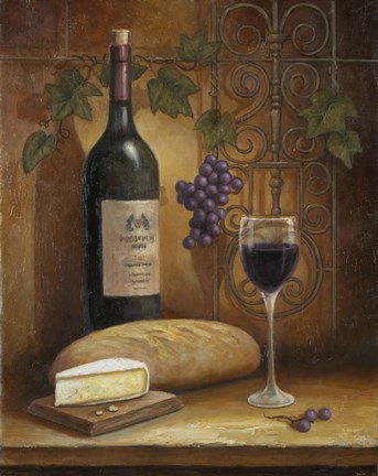 Framed Wine And Cheese A Print