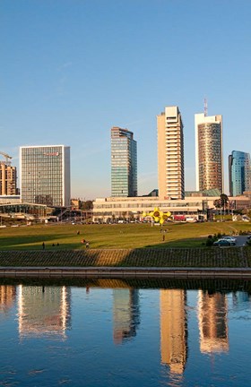 Framed Vilnius, Lithuania, Downtown skyline, skyscrapers Print