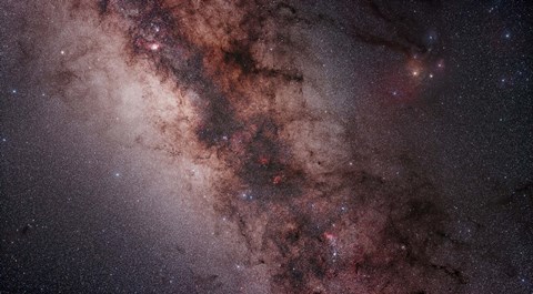 Framed Stars, Nebulae and dust clouds around the center of the Milky Way Print