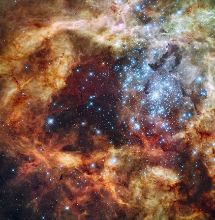 Framed Stellar nursery known as R136 in the 30 Doradus Nebula Print