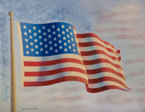 Framed American Flag 5 Print