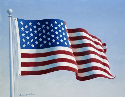 Framed American Flag 3 Print