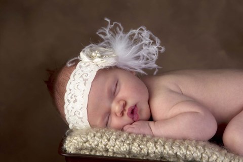 Framed Baby With Lace Headband Print