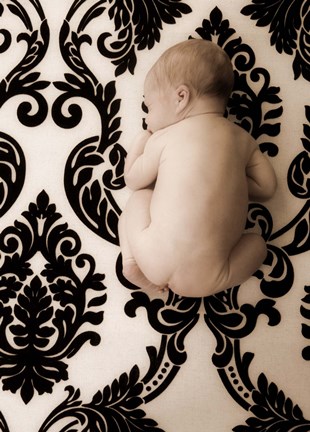 Framed Baby On Nouveau Print