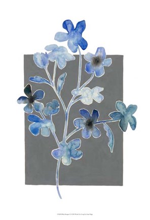Framed Blue Bouquet II Print
