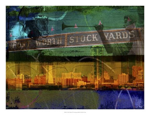 Framed Ft. Worth Collage Print