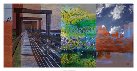 Framed Fort Worth Collage I Print