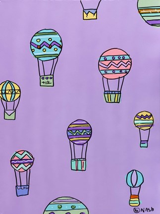Framed Balloons - Purple Print