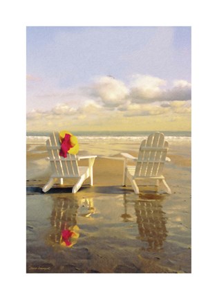 Framed Chairs on the Beach Print