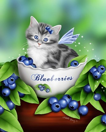 Framed Blueberry Kitten Print