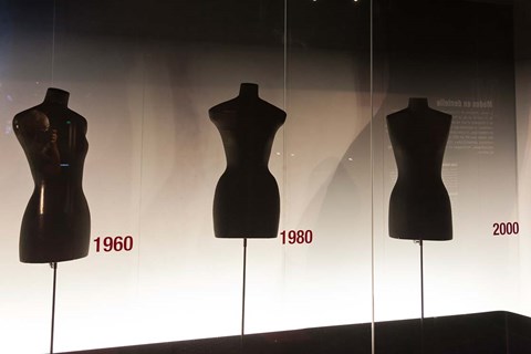 Framed Mannequins in The Museum of Lace and Fashion Print