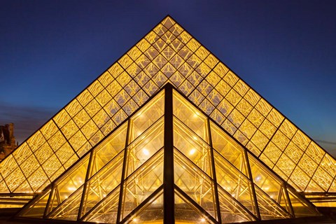 Framed Glass Pyramids Outside Musee du Louvre Print