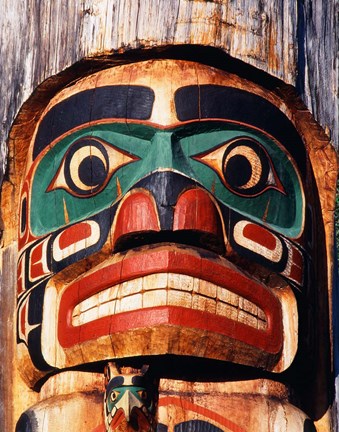 Framed Totem Pole,Vancouver Island Print