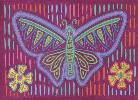 Framed Butterfly Purple Print