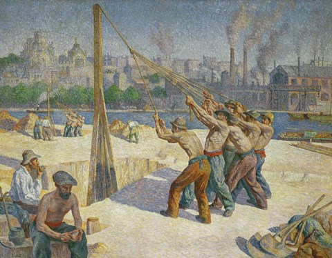Framed Pile-drivers, Seine Quai, Billancourt, 1902-1903 Print