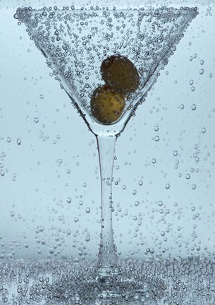 Framed Olive Duo In Martini Glass I Print