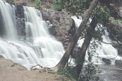 Framed Lake Superior Waterfall 18 Print