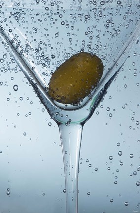 Framed Olive In Martini Glass I Print