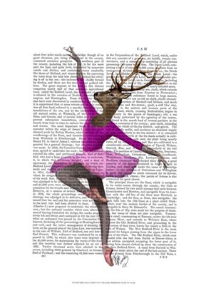 Framed Ballet Deer in Pink I Print