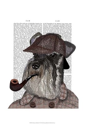Framed Schnauzer Sherlock Print