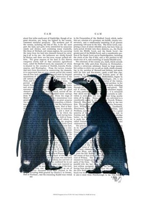 Framed Penguins in Love Print