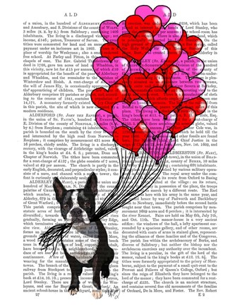 Framed Boston Terrier And Balloons Print