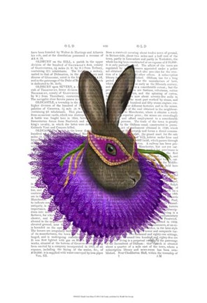 Framed Mardi Gras Hare Print