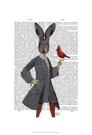 Framed Rabbit and Bird Print