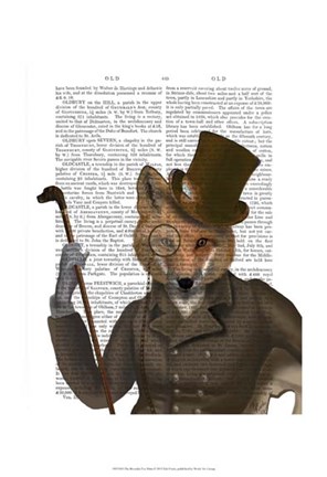 Framed Bounder Fox Print Print