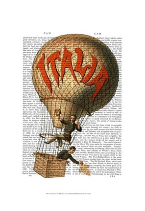 Framed Italia Hot Air Balloon Print