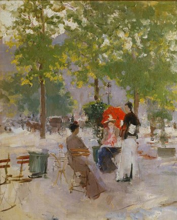 Framed Open-air Parisian Cafe Print