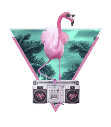 Framed Miami Flamingo Print