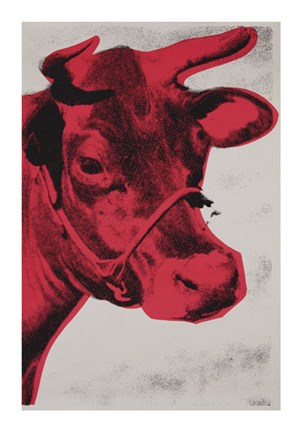 Framed Cow Poster, 1976 Print