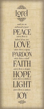Framed Bible Verse Panel IV (Instrument of Peace) Print