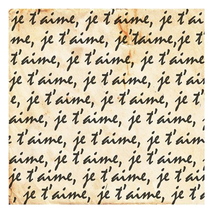 Framed Je T&#39;aime Print