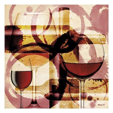 Framed Wine 3 Print