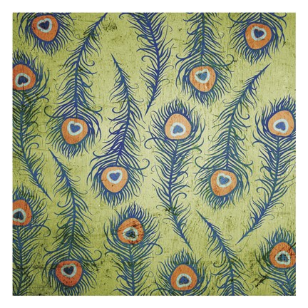 Framed Peacock Pattern 1 Print