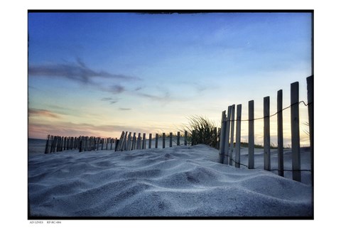Framed Sand Sunset Fence Border Print