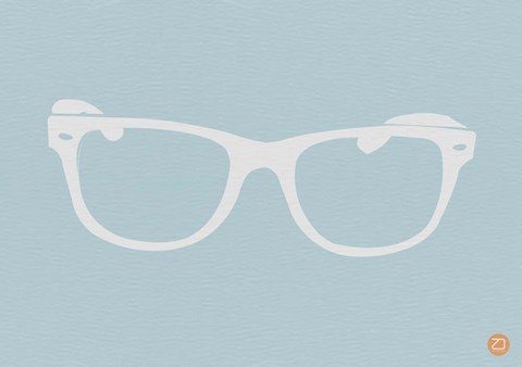 Framed White Glasses Print