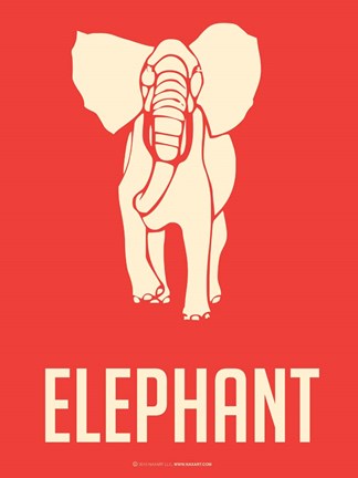 Framed Elephant White Print