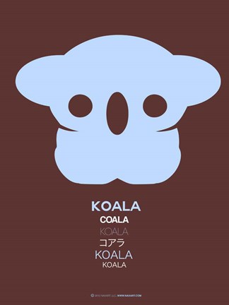 Framed Blue Koala Multilingual Print