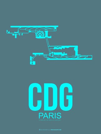Framed CDG Paris 1 Print